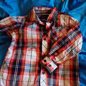 Bold blue boys plaid shirt